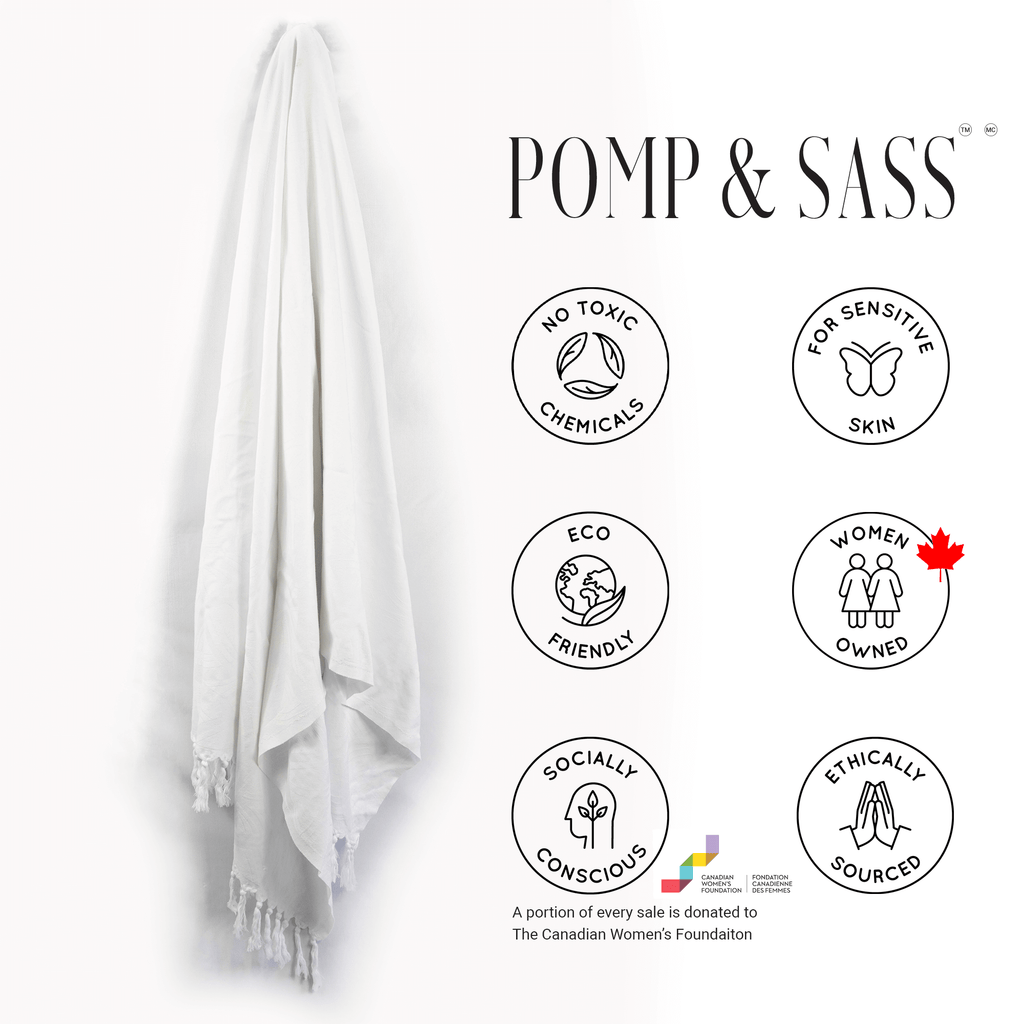 Turkish Body Towel in White with a Surface Pattern Texture