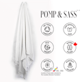 Turkish Body Towel in White with a Surface Pattern Texture